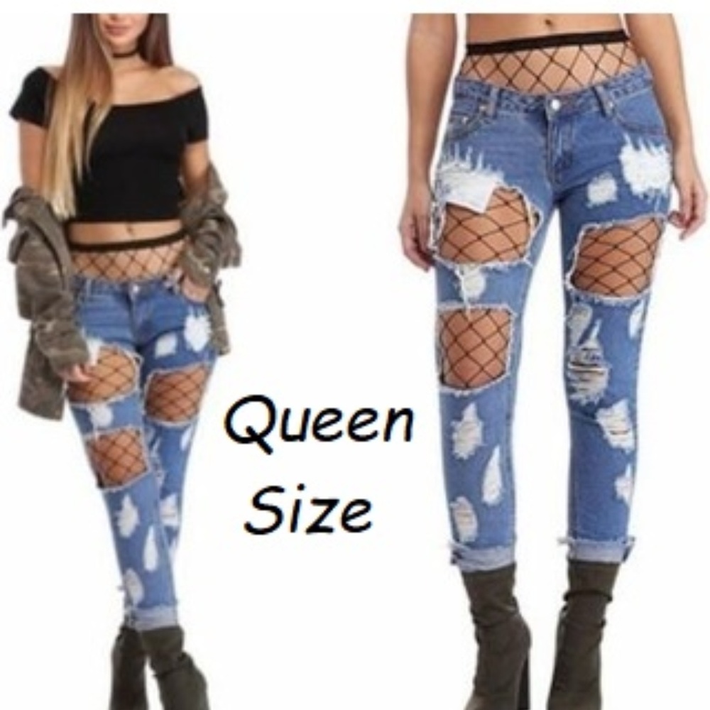PLUS SIZE FISHNET PANTYHOSE XL GAUGE